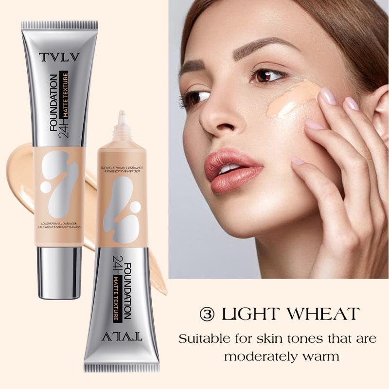 TVLV Hydrating Matte Foundation Liquid: Lightweight, Long-lasting, Waterproof, Non-transfer, Concealer, Contour & Highlight.