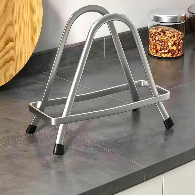 Stainless Steel Pot Lid Rack Kitchen Countertop Cutting Board Holder Pan Cover Storage Organizer