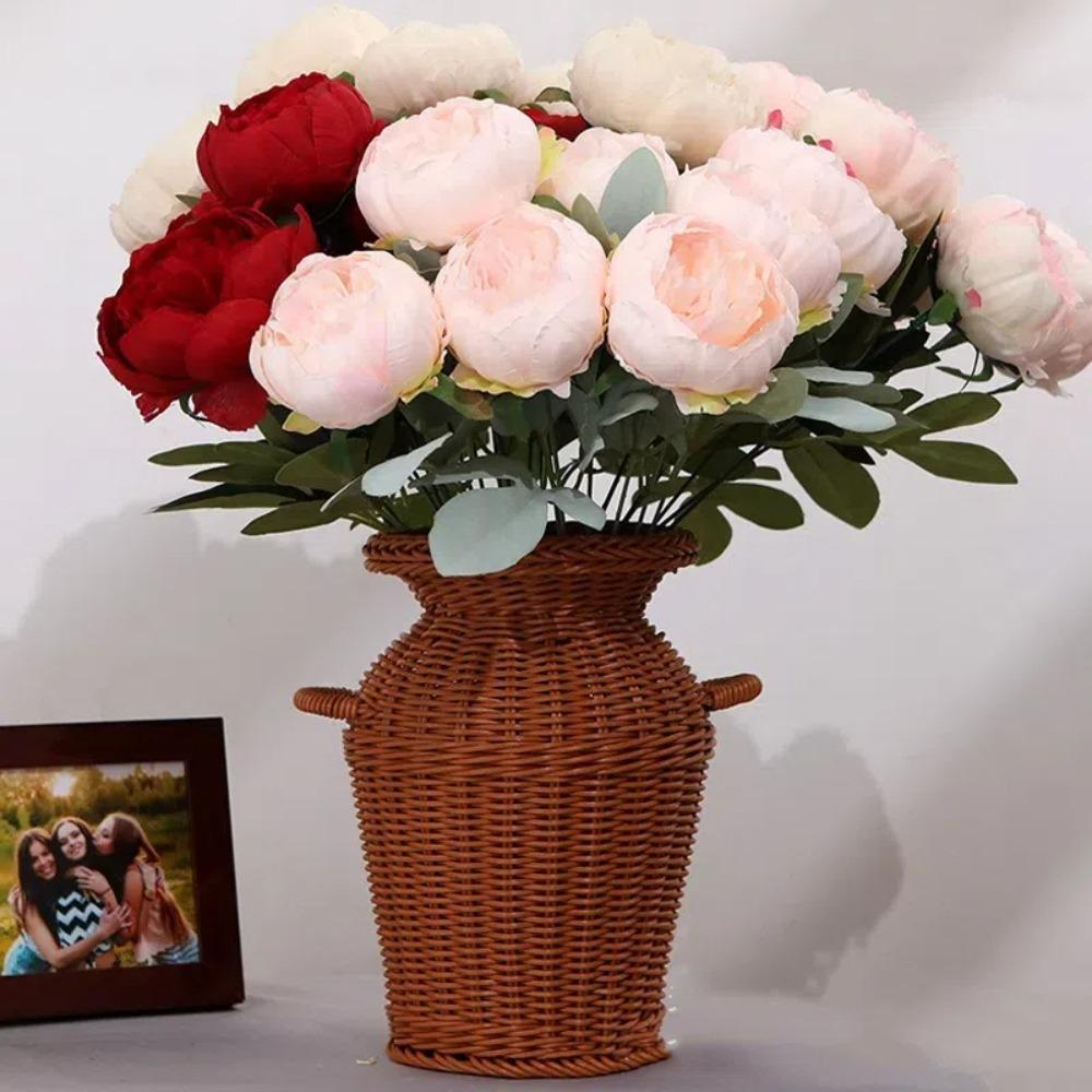 7 Heads Artificial Peony Bouquet Core-spun Simulation Flowers New Fake Flower  Gifts