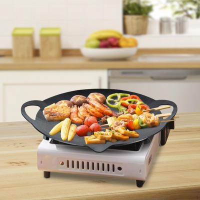 BBQ Grill Pan Griddle Accessories Circular Non Stick Barbecue Plate for Home Camping Indoor