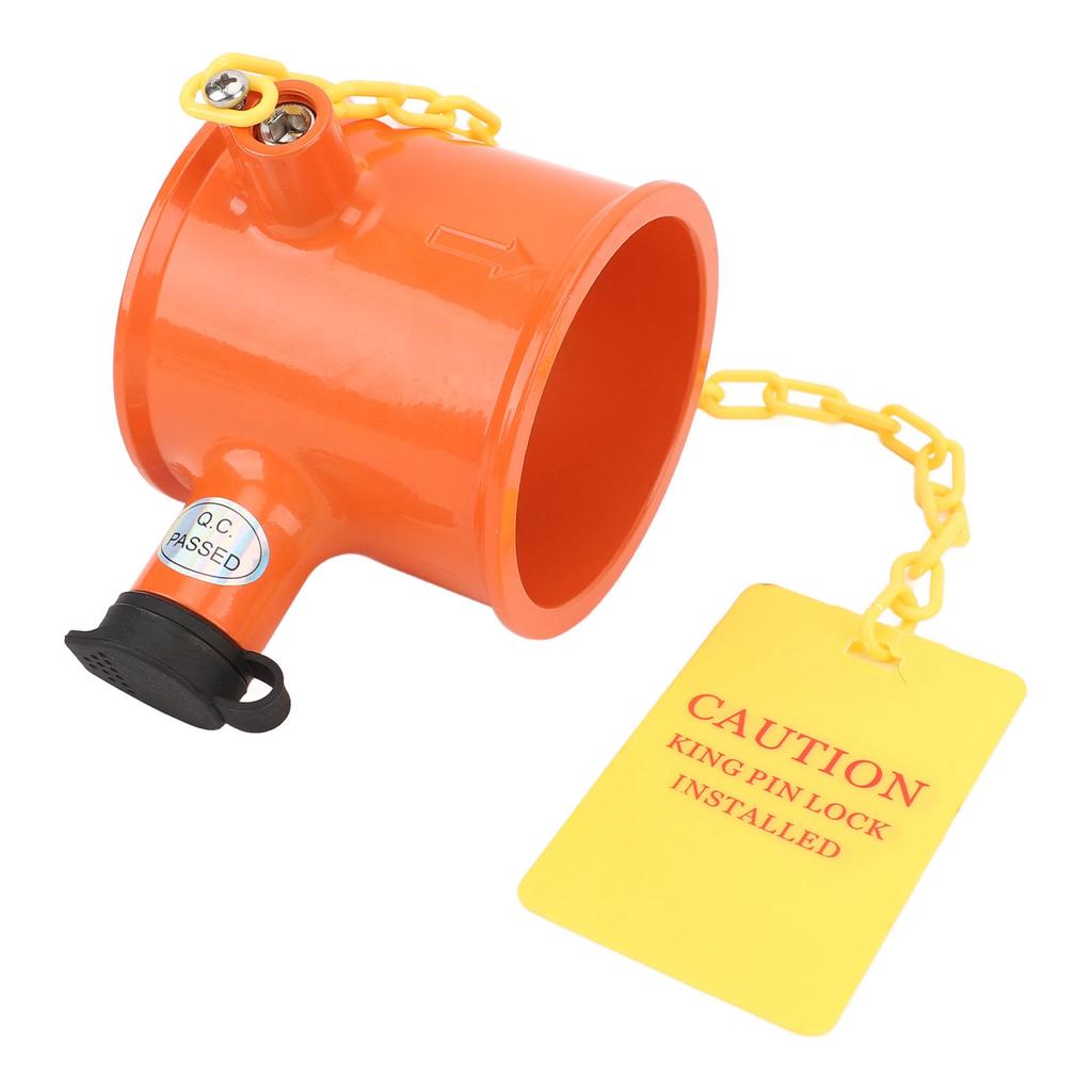 Trailer 5th Wheel Pin Lock 74mm Aluminum Alloy Warning Tag Anti Theft Fifth Wheel Hitch Lock for RV Boat Camper Semi