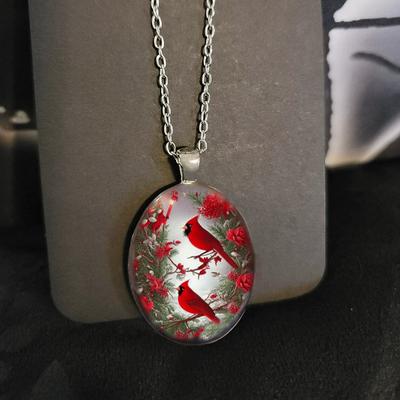 Magpie Creative Oval Shape Bird Resin Pendant Chain Necklace 1 Piece Popular