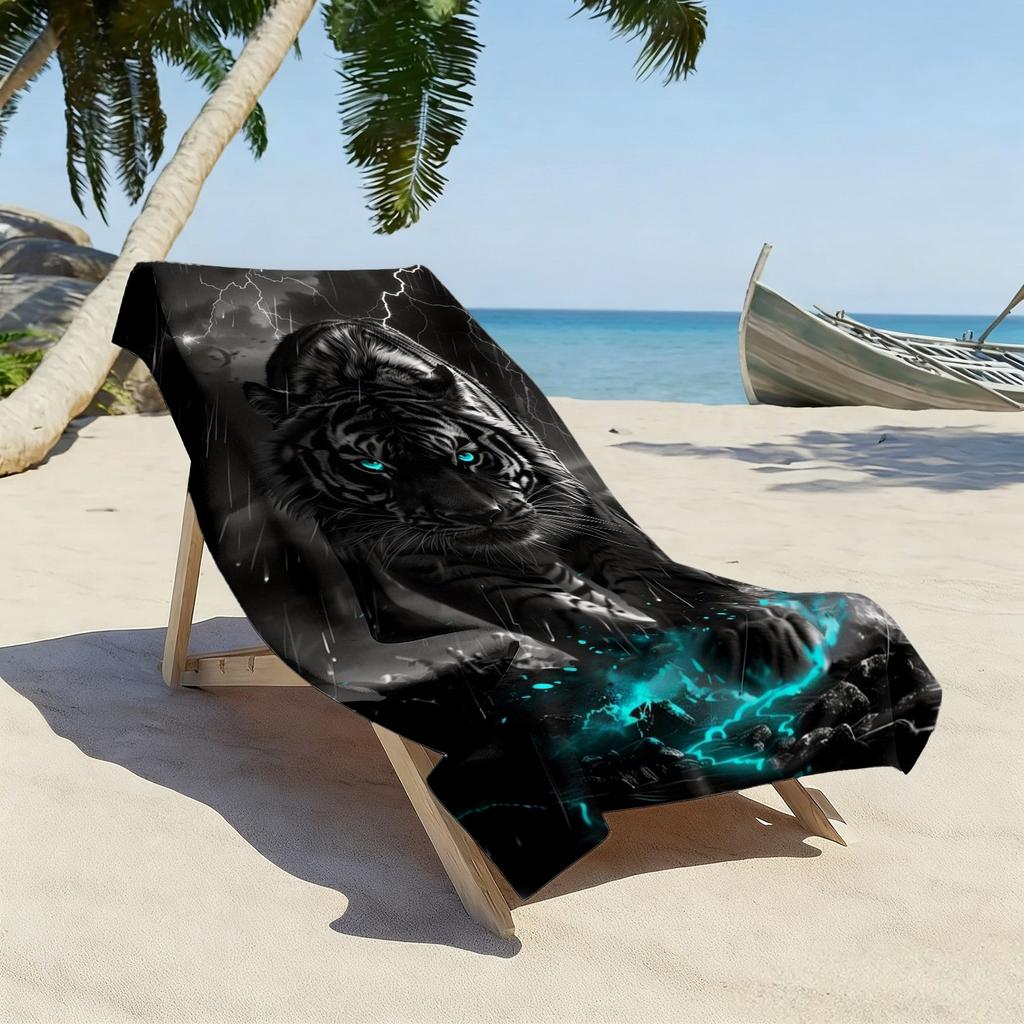 Black Panther Lightning Print Beach Towel Polyester Soft Quick Dry Large Bath Towel Summer Swimming Pool Surfing Blanket