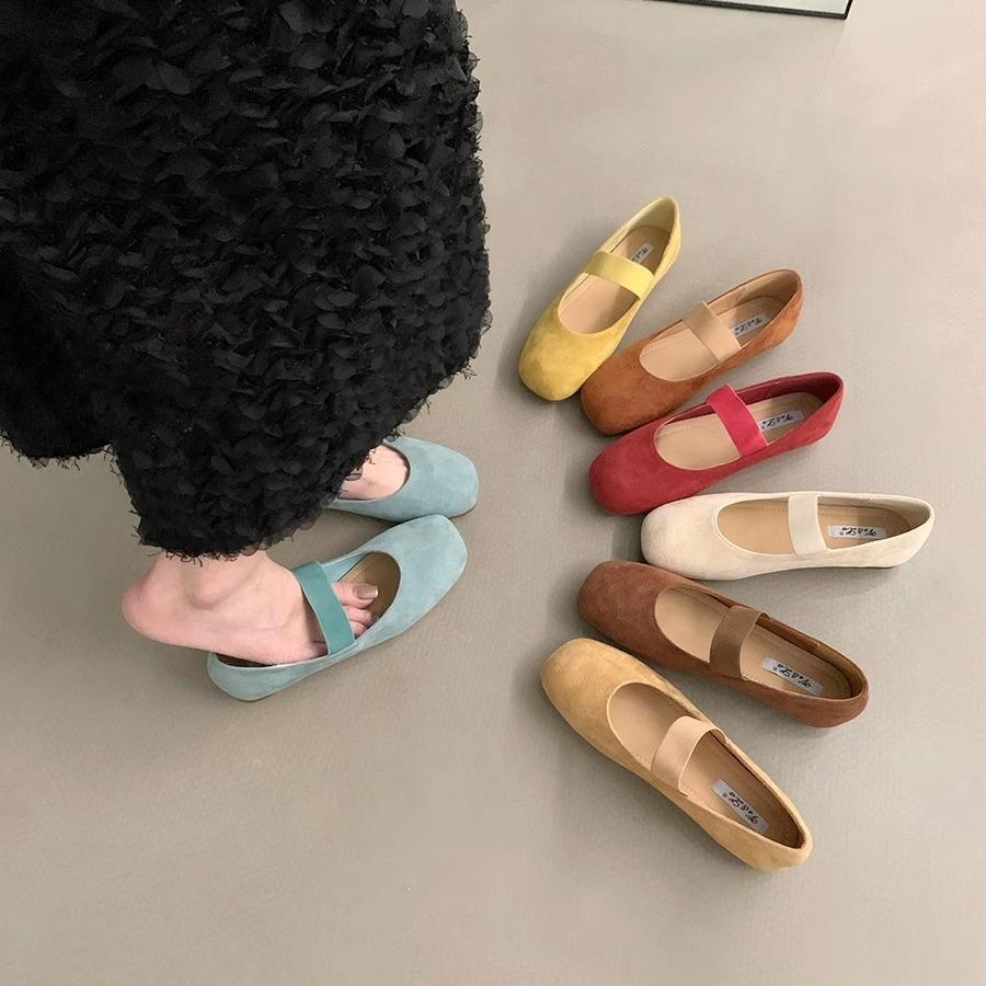 Flat-bottomed retro small red single shoes fairy shoes 2025 new summer ballet shoes with skirt Mary Jane shoes