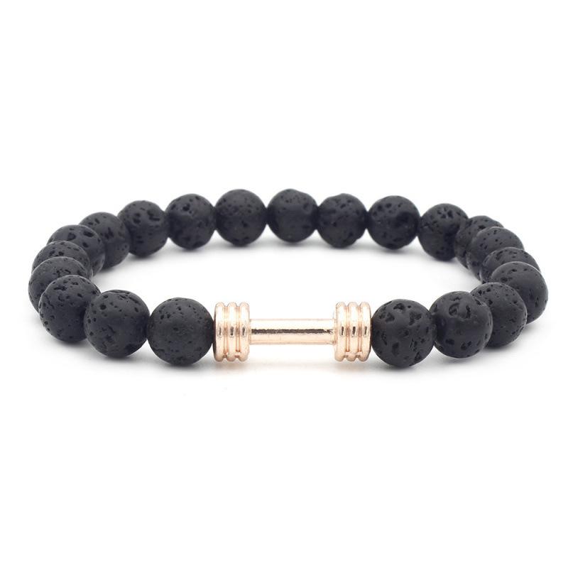 Volcanic Rock 8MM Lava Dumbbell Bracelet for Essential Oils