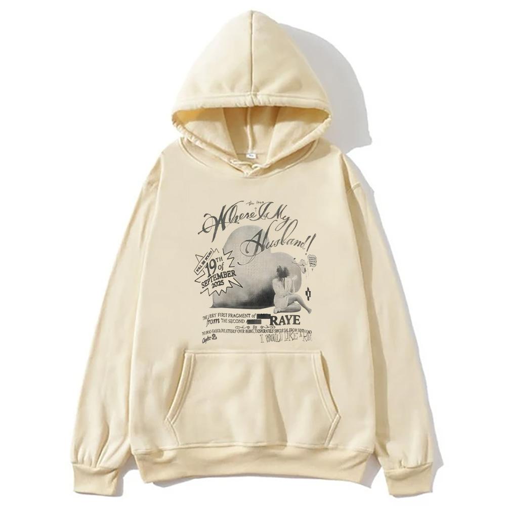Where Is My Husband! Raye Single Graphic Hoodies Harajuku Vintage Sweatshirts Women Men Fleece Long Sleeve Hoody
