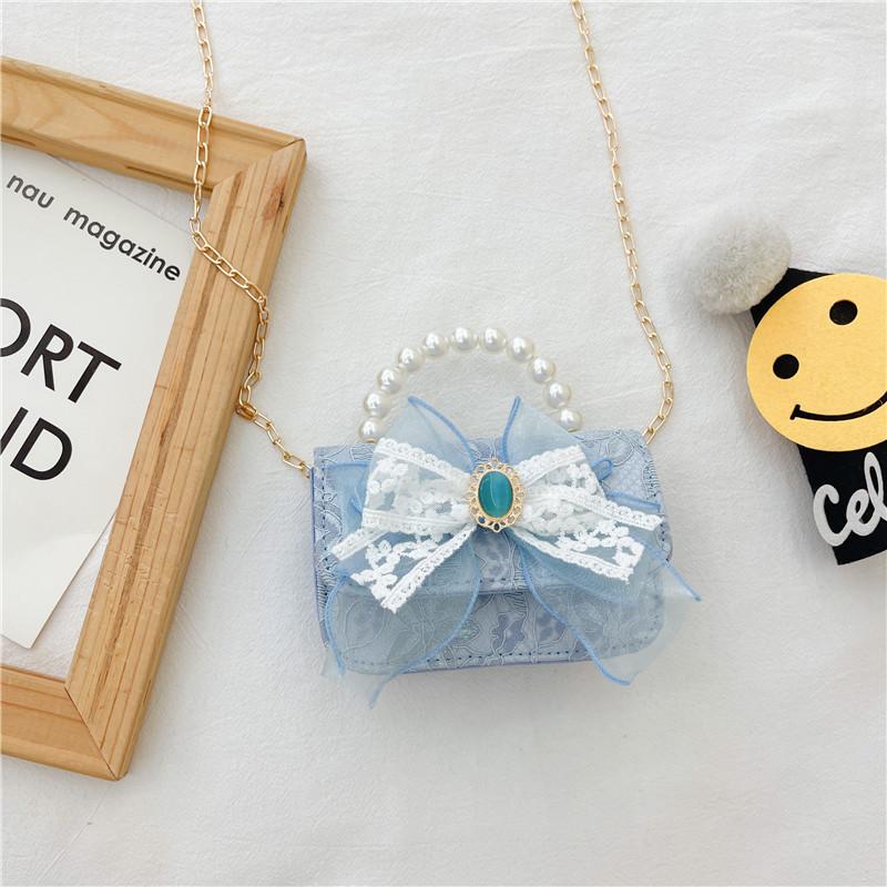 Stylish Children's Pearl Handbag With Bow Design Perfect For Mini Fashionistas And Daily Outings