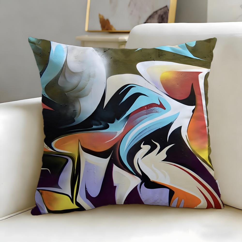 Federa Cuscino con Texture Graffiti da Strada Morbida e Facile da Lavare – Versatile Per Divano, Letto, Viaggio E Ufficio