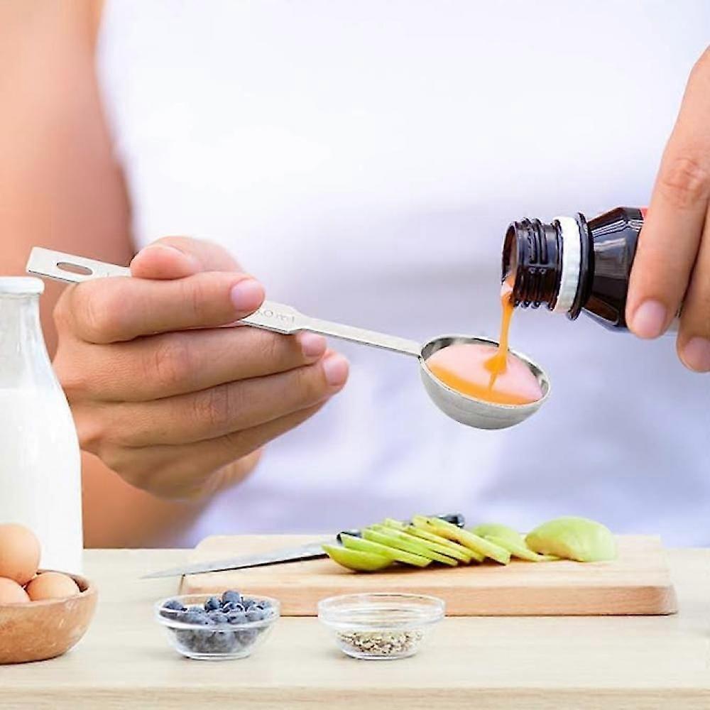 4-teiliges Messlöffel-Set, Enthält 1/4 TL, 1/2 TL, 1 TL, 1 EL, Messbecher aus lebensmittelechtem Edelstahl, Sehr genauer Esslöffel und Teelöffel F