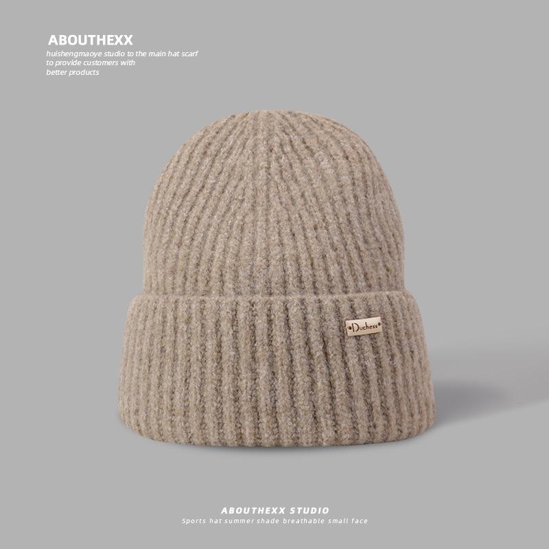 Wool Hat for Women In Winter Small Face Protection Ears and Warm Knitted Hat Outdoor Cold Protection Big Head Flange Hat Men Cold Hat