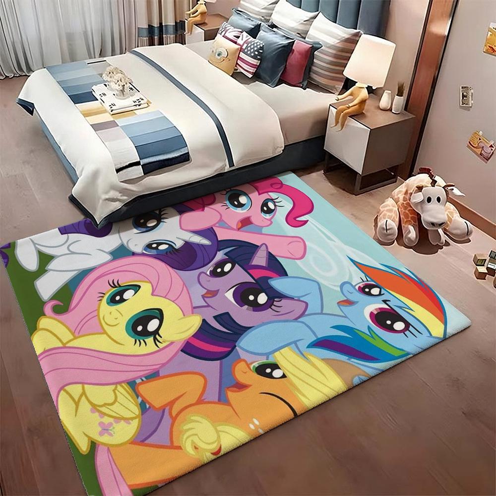 Magical Friendship Pony Gang Theme Rug Soft Nonslip Carpet For Bedroom Study Home Decor Holiday Gift