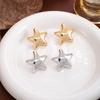European Inspired Luxury Metal Style 3D Star Stud Earrings: Shiny and Fashionable Statement Piece
