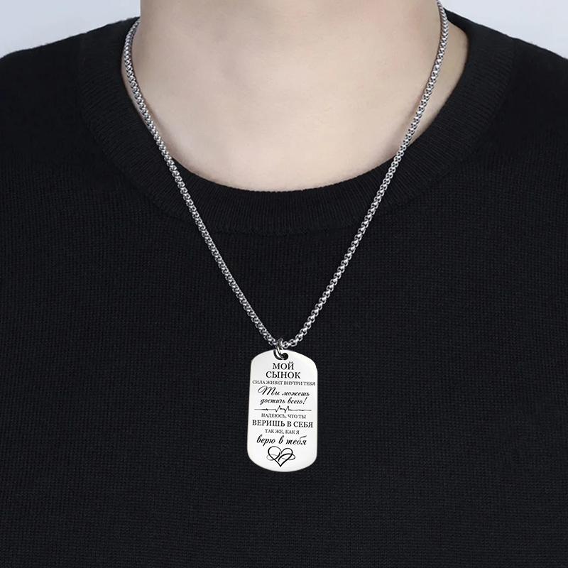 1PC Russian Cultural Charm Rectangular Exquisite Design Keychain Delicate Luster Pendant Necklaces