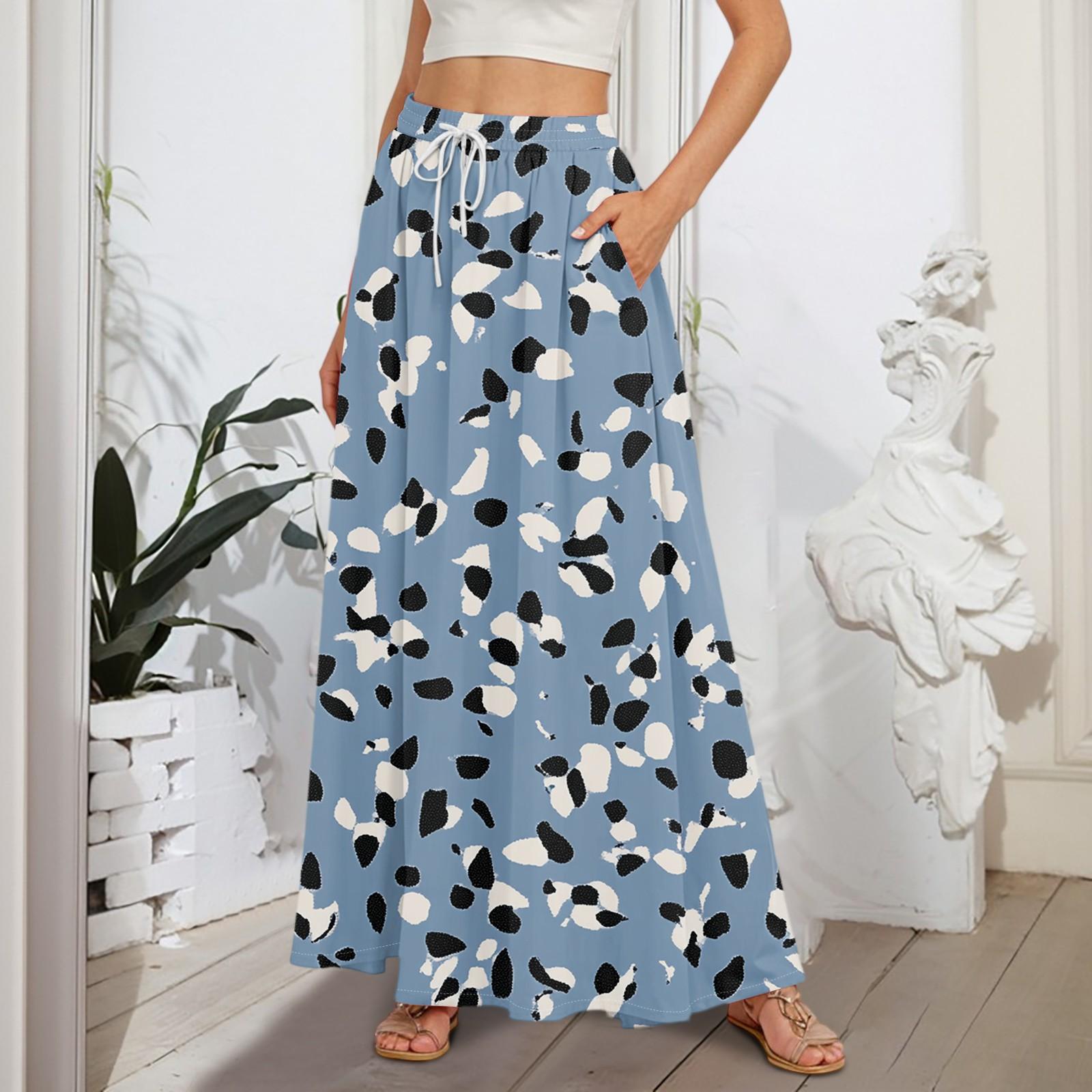 

Женские струящиеся расклешенные юбки-макси с оборками и эластичным поясом, элегантные многослойные длинные юбки в стиле бохо L