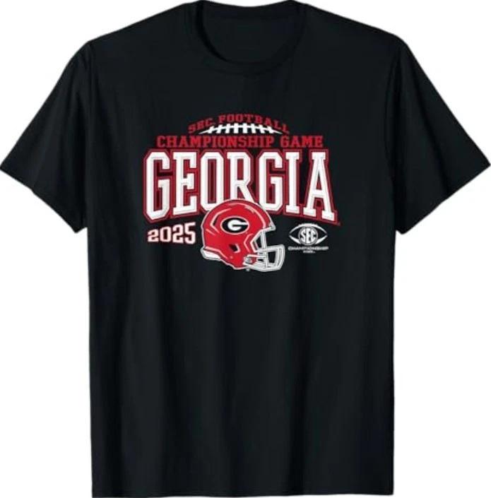 Georgia Bulldogs SEC Championship 2025 Football Black T-Shirt XL