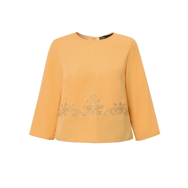 

ZANZEA Women Casual Round Neck 3/4 Sleeve Embroidery Blouse S