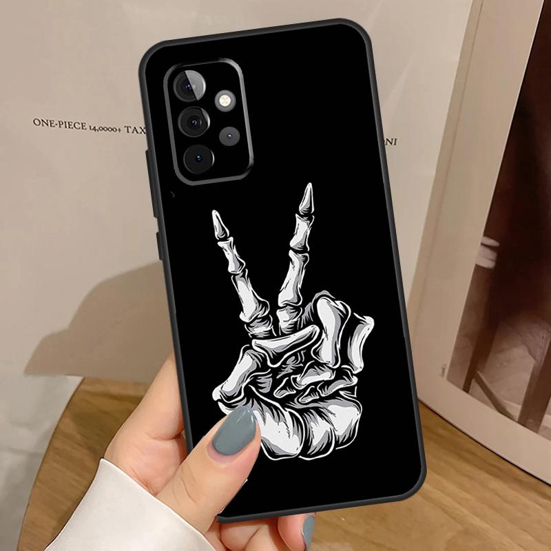 Skeleton Middle Finger Case For Samsung Galaxy A56 A36 A16 A06 A13 A33 A53 A52 A32 A12 A54 A34 A14 A35 A55 A17 A15