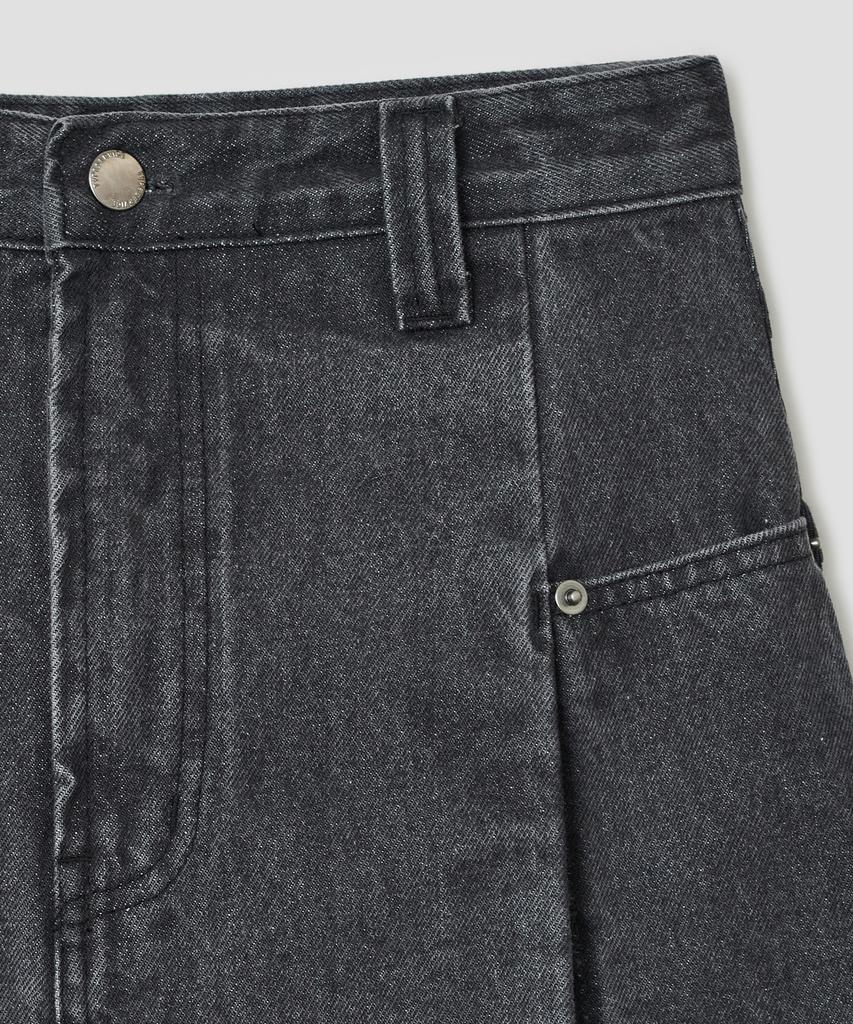 Taibseobiseu Stud Denim Panel Skirt [Black]
