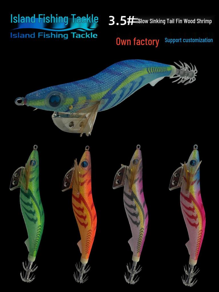 3.5# Leuchtender Regenbogen-Garnelen-Köder, langsam sinkend, mit Rasselkugel & UV-Köder für die Meeresfischerei