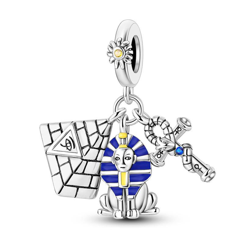 Copper Eiffel Tower Triumphal Arch Famous Architectural Charms Beads Fit Pan Original Bracelets Diy Fine Jewelry