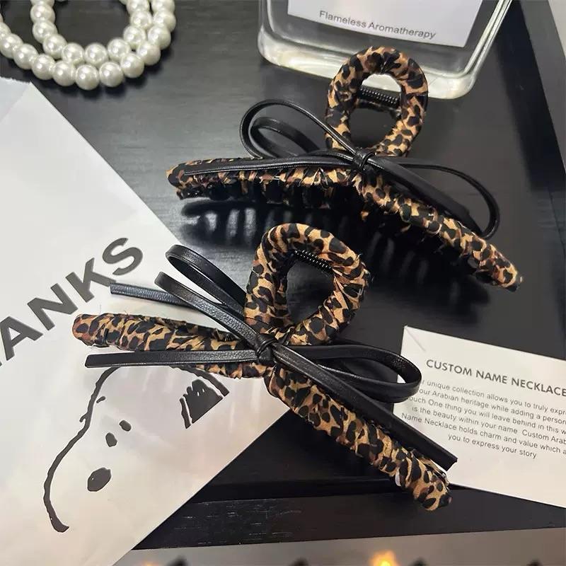 Retro Leopard Print High-Grade Large Clip Hair Accessories For Women