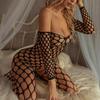 Off Shoulders Crotchless Bodystocking For Sex Transparent Sexy Lingerie Fishnet Bodysuit Erotic Costumes  Full Body Stockings