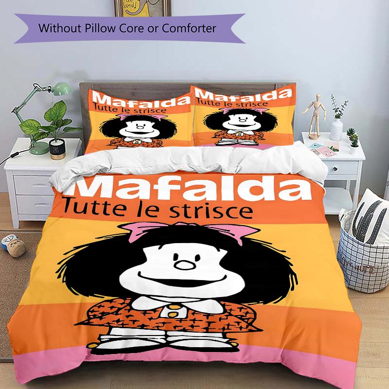 Mafalda Comic Strips Collection Print 3Pcs Bedding Setduvet Cover With 2 Bedropillowcase Home Birthday Gift