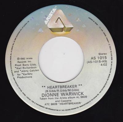 7inch Record DIONNE WARWICK - Heartbreaker AS1015 Arista 1982 Canada Soul/Funk Used
