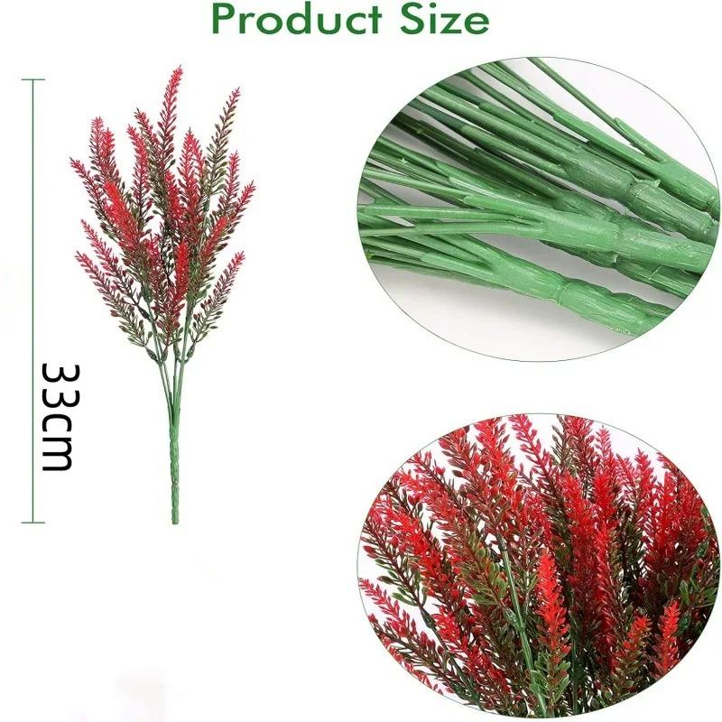 38cm Artificial Provence Lavender Flowers Plastic Fake Plant Bunch for Wedding Home Outdoor Garden Table Decoration 1PC красный