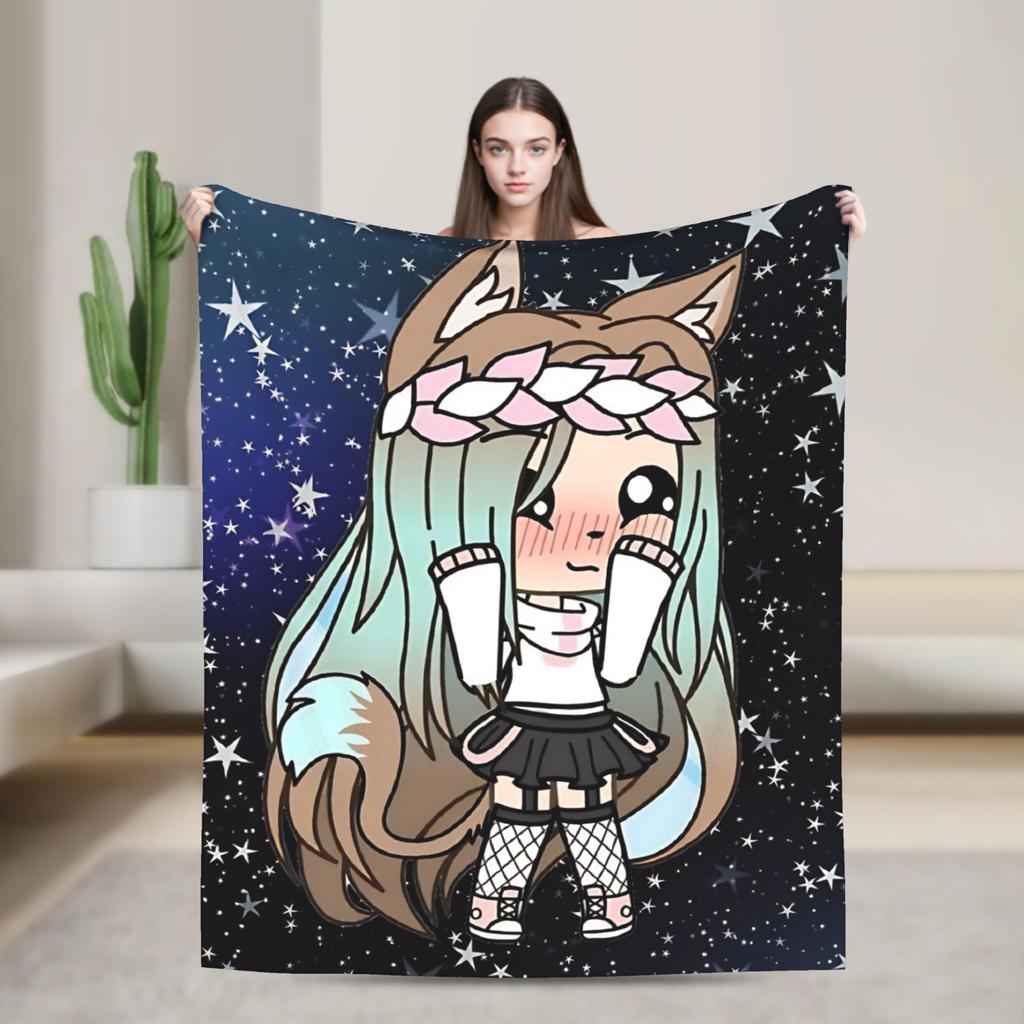 Měkká deka Kempování Gacha life v kouzelném lese Ložní prádlo Přehozy Flanelová přehoz na postel Do obývacího pokoje Pohodlný potah na pohovku