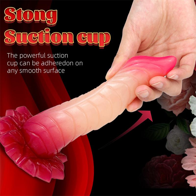 Mysterious Snake New Super Simulation Makeup Phallus Shaped Anal Plug Gradient Color Fake Penis Female Masturbator
