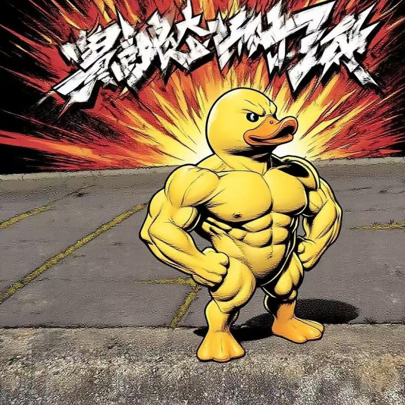 Creative Muscle Duck Statue Craft Duck Ornament Desktop Decoration Muscle Duck Statue 3D Desktop Home Indoor Outdoor Decor