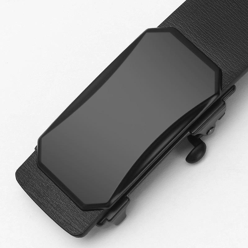 

Мужской ремень с автоматической пряжкой без зубцов и отверстий, ремень из натуральной кожи, мужской ремень из коровьей кожи корейского производства 110-130CM