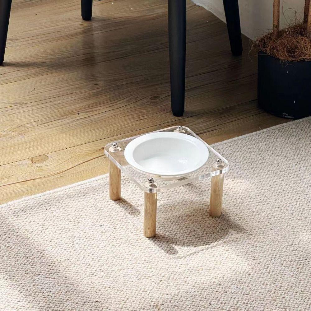 Protect Cervical Spine Cat Bowl with Acrylic Stand Cat Drinking Feeding Bowl Cat Accessories