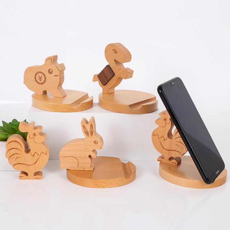 Beech Wood Phone & Tablet Stand: Lazy Person's Desk Ornament & Gift