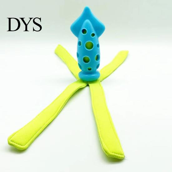 Creative Octopus Shape Dog Toy Squid Chew Toy, Interactive Tug Squeaky Pet Molar with Toys Fabric Strips, Waterproof for Dogs, Stress Relief