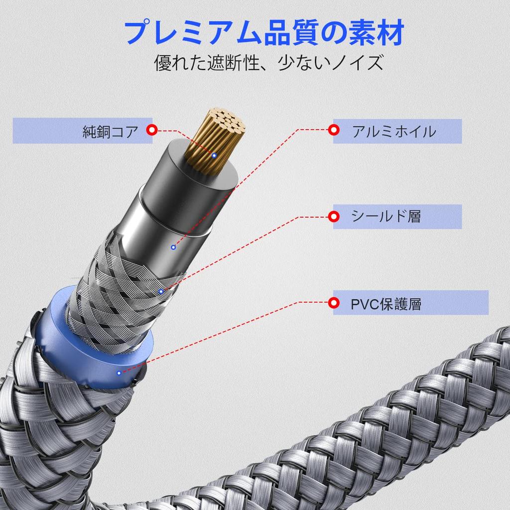 RCA Subwooferkabel 1M SOUNDFAM Digital Koaksial Lydkabel Hann til Hunn SPDIF-kabel for Subwoofer Hjemmekinoforsterker TV Grå -