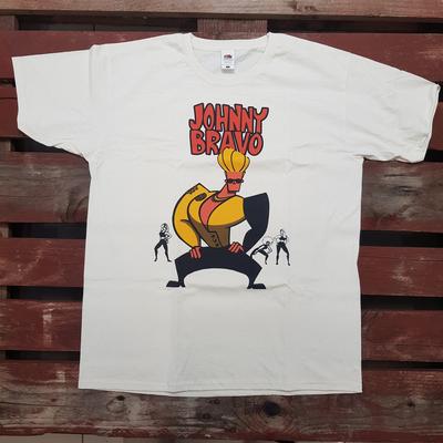 Sale I115 Johny Bravo Movie Music Poster Vintage NATURAL Color Men's T-Shirt Size L