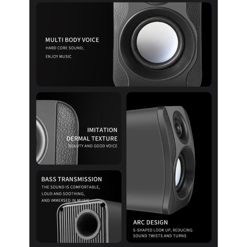 USB Wireds Speaker Stereo Subwoofer Sound Box 3.5mm Input USB Power Computer Speaker for Desktop PC