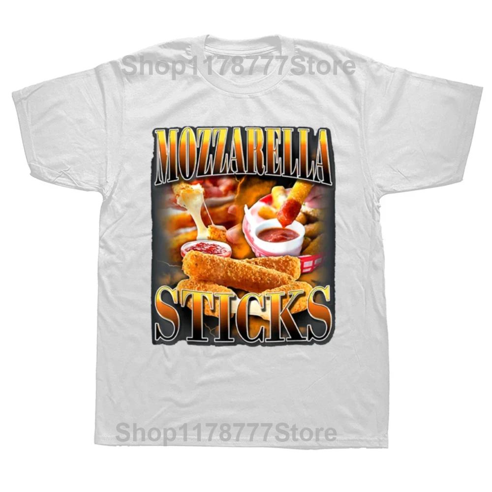Mozzarella tyčinky Vtipná meme trička Letní styl Grafické Bavlněné Streetwear Krátký rukáv Dárky k narozeninám Tričko Pánské oblečení