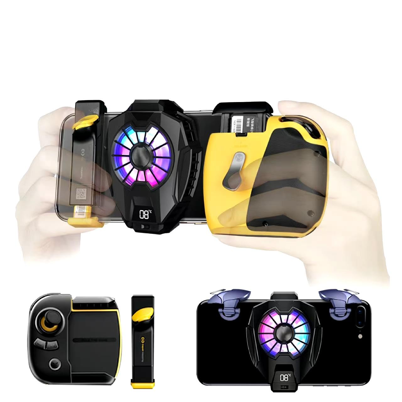 

Smartphone Cooling Fan Super Cooling Rapid Cooling Smart LED Digital Thermometer Automatic Adjustment Overheating Prevention Guaranteed Smooth чорний