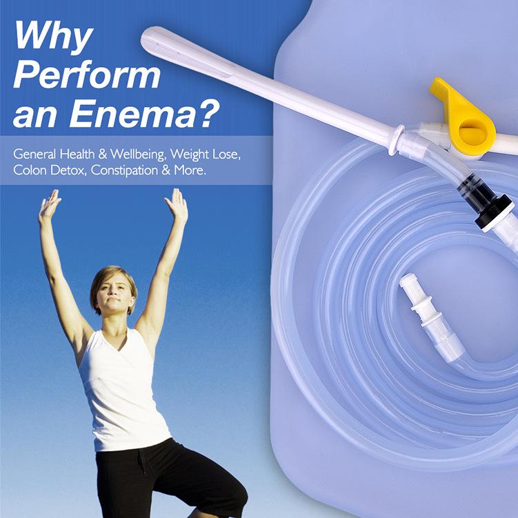 2L Silicone Home Enema Kit with 4 Nozzle Options for Intestinal Cleansing