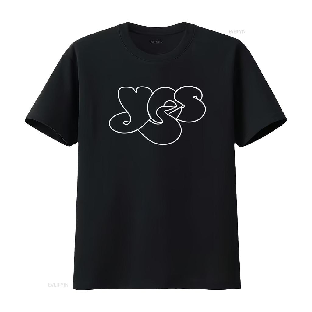 Nyt YES Band Logo Rock Musik Legende Unisex T-shirt størrelse S XL vintage Vasket Stilfuld Unisex Åndbar Strækbar mode