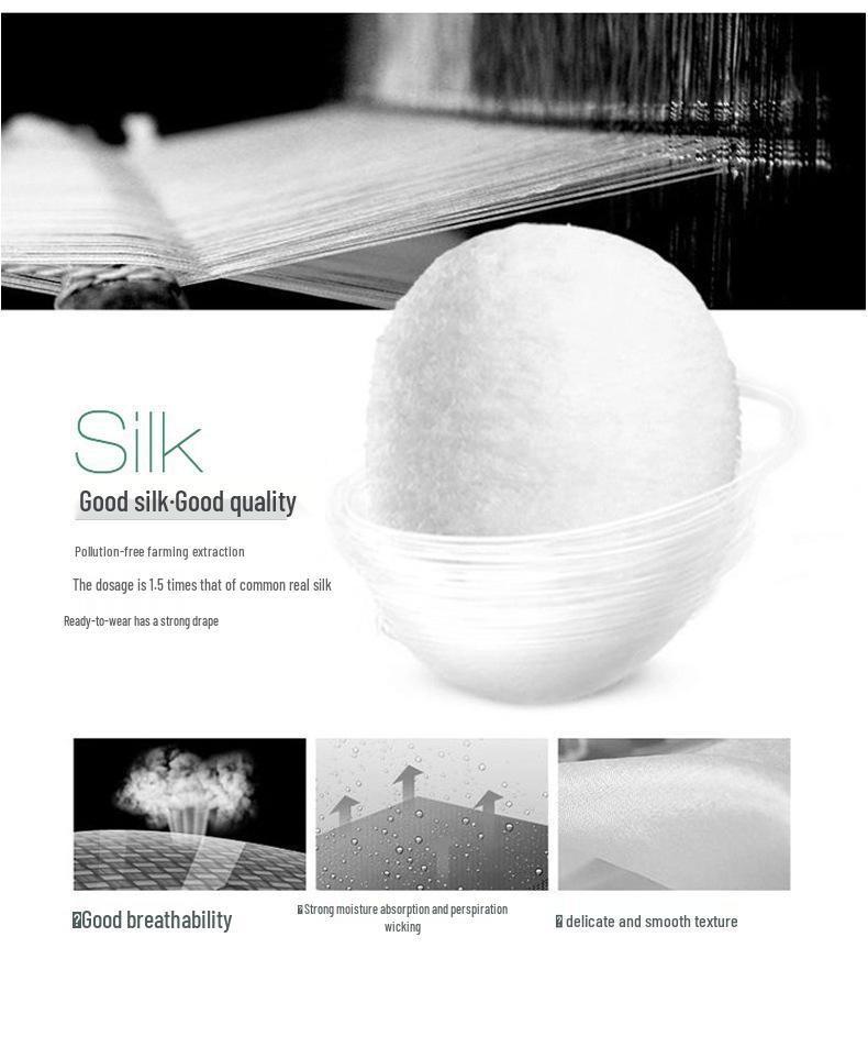 Women's Summer Long Silk Dress with Ruffle Edge - Simple, Solid Color