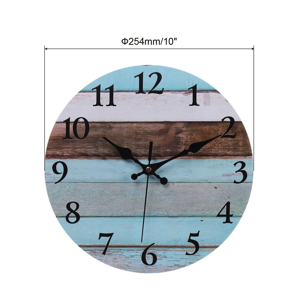 10 Inch Wooden Wall Clock Quartz Silent Non-Ticking Round Wall Clocks Retro Decoration For Home Living Room Bedroom Bathroom
