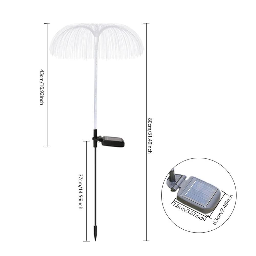 D2 1pc Solar Lamp Jellyfish Lights 7 Color Changing Solar Flowers Lights Solar Garden Lights Solar Fiber Optic Lights for Patio