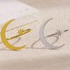 Crescent Moon and Star Open Ring for Women Minimalist Celestial Adjustable Ring