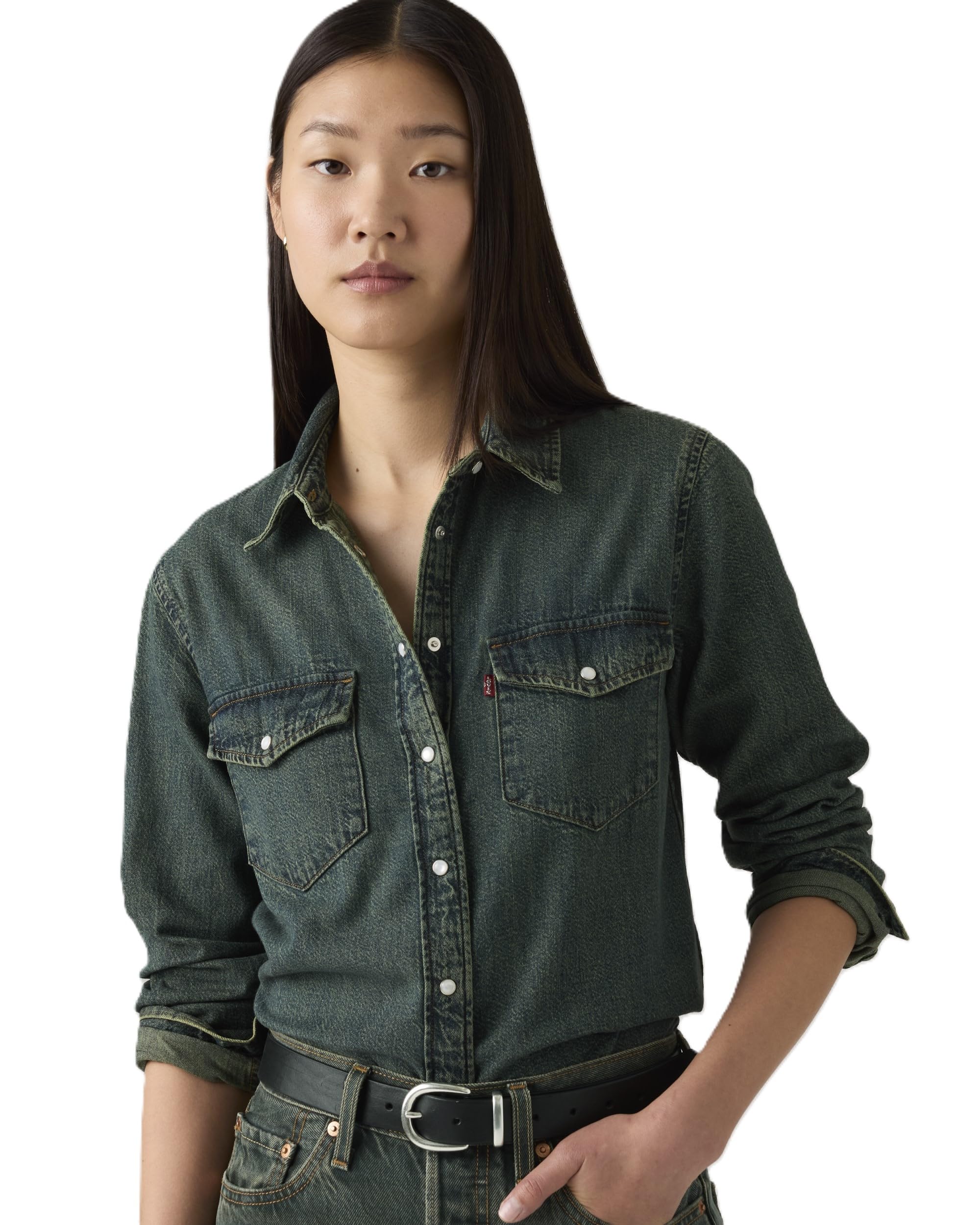 Levi s Western Shirt Standard Long Sleeve Women s 16786-0109 US XS