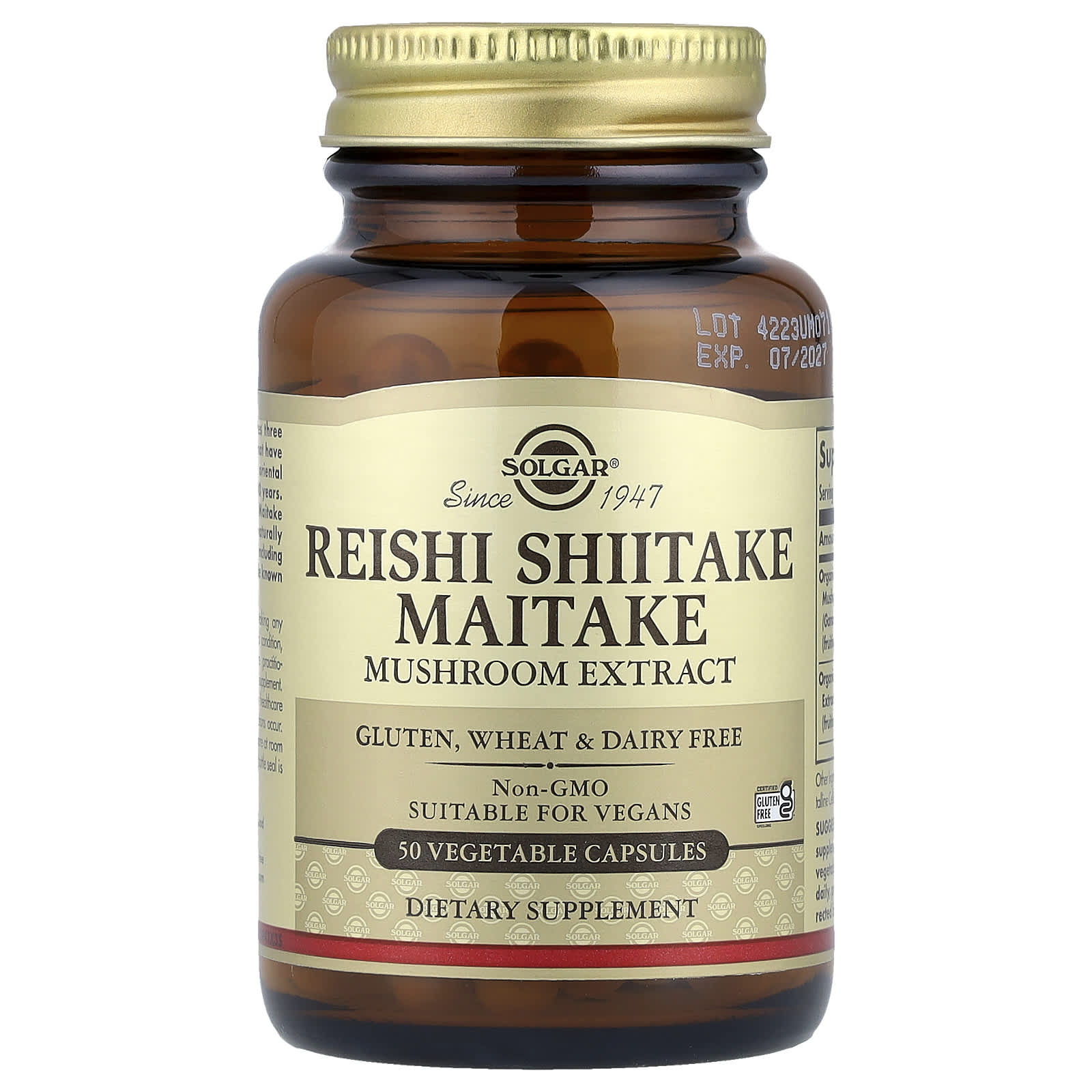 

Reishi Shiitake Maitake Mushroom Extract, 50 Veggie Caps