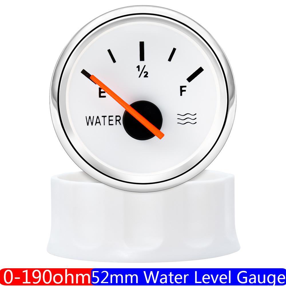 

Boat Car 52MM Water Level Gauges 0-190ohm Red Light Marine Water Tank Level Indicator Meter Water Level Sensor 100-550MM only gauge